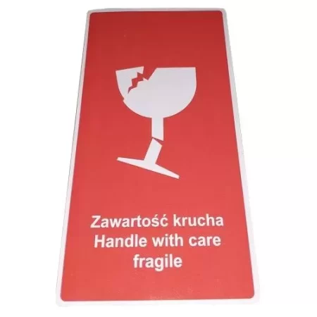 ETYKIETY 100x50mm ZAWARTOŚĆ KRUCHA HANDLE WITH CARE FRAGILE 1000szt